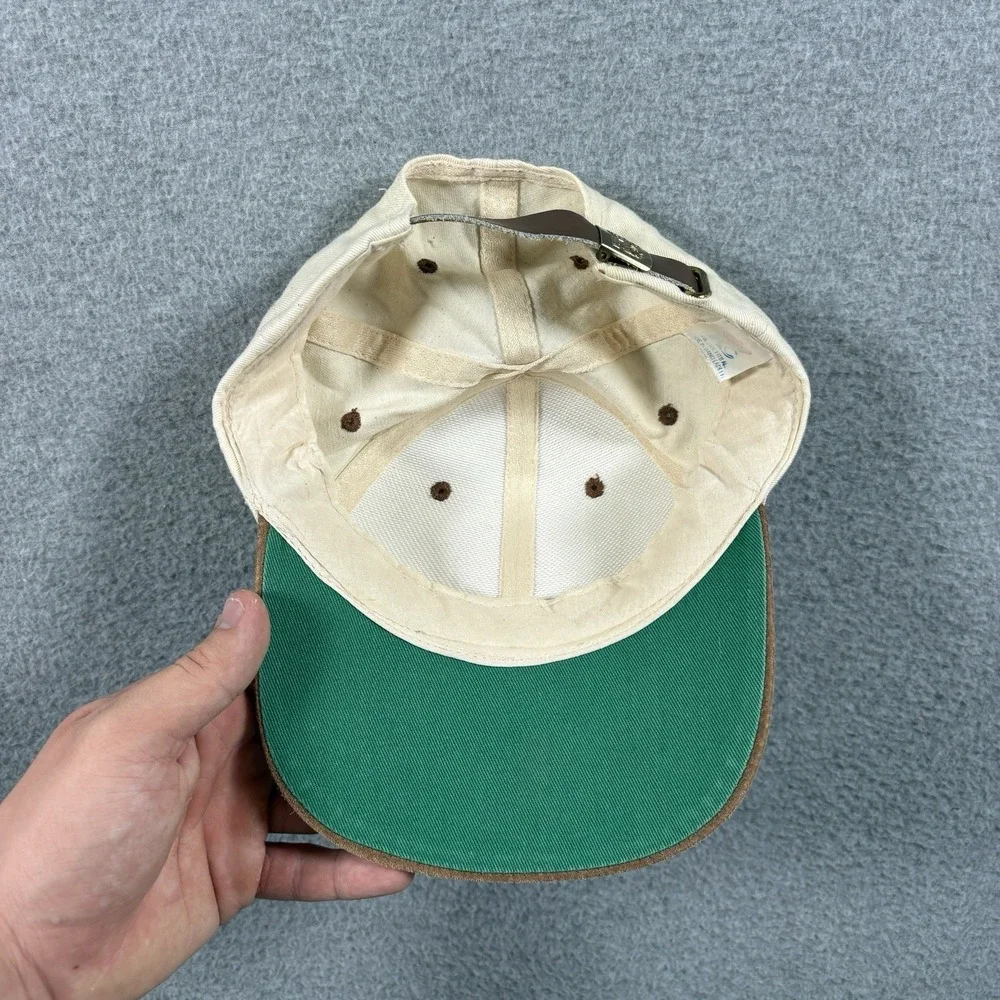 Vintage Will Drink Beer 4 Food Hat Cap Leather Strapback Two Tone Suede Bill KC